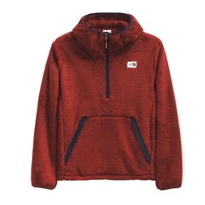The North Face Campshire Sherpa Sweatshirt Pullover Hoodie brandy Brown